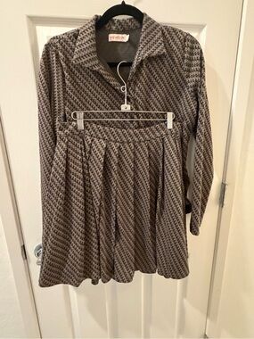 Ivy City Co Brown and Black Patterned Skirt Set
